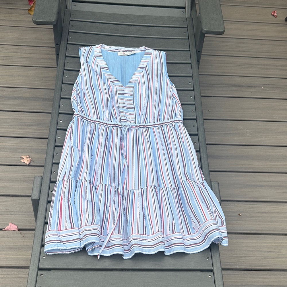 Vineyard Vines Blue and Red Striped Dress - Picture 2 of 4